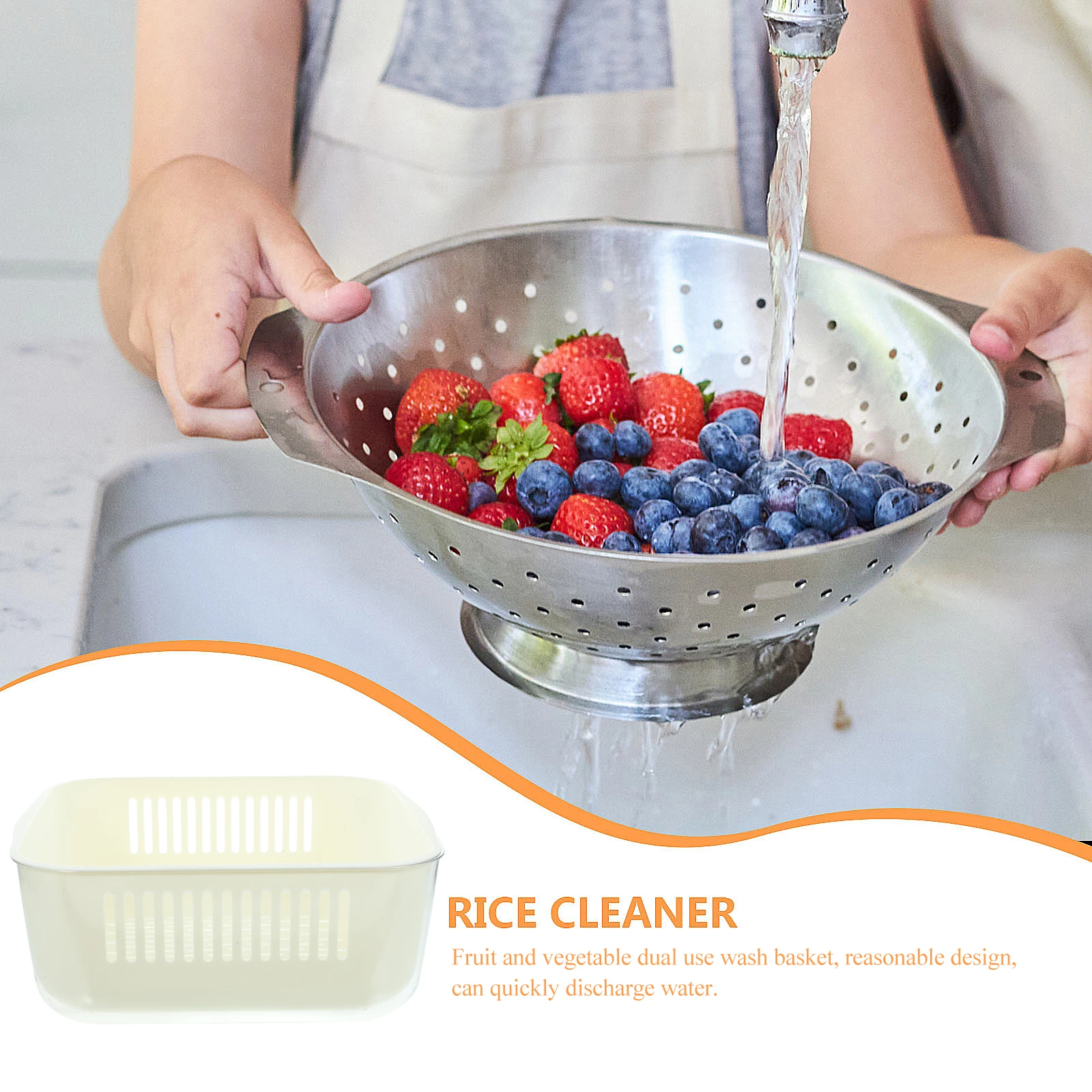 

Drain Basket Sink Large Size Washing Fruit Strainer Mesh for Kitchen The Pet Bowl Fruits Salad