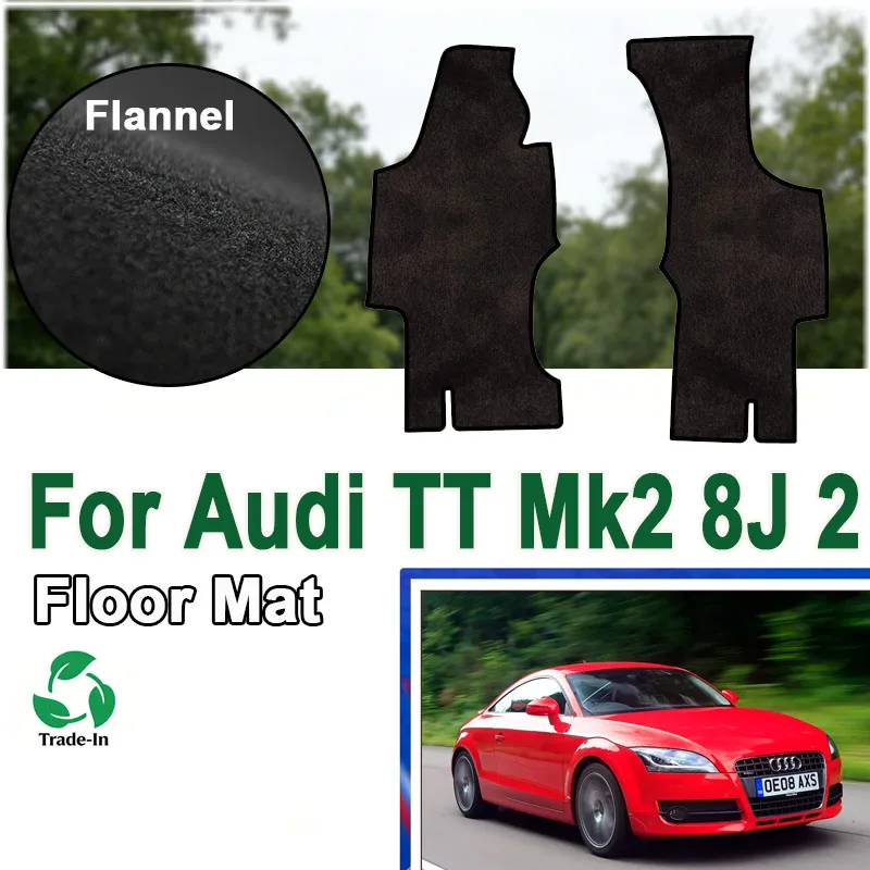 

Flannel Foot Pads Accessories For Audi TT Mk2 8J 2 Seats 2007~2014 2008 2009 Carpets Panel Footpads Anti-slip Pad Rugs Car