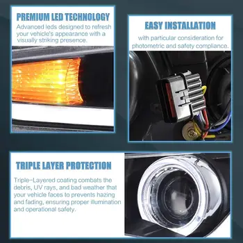 適用於 2008-2020 年三菱 Lancer EVO X 第九代的頭燈總成,附日間行車燈和方向燈,即插即用投影儀 12 最佳銷售 三菱藍瑟 Evo 9 - №8