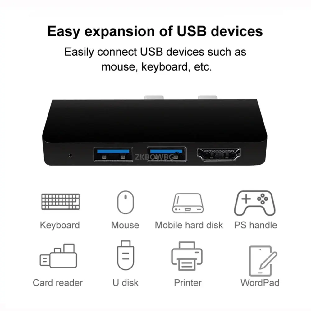 HUB For Microsoft Surface Pro 8 9 X Docking Station USB 3.0 HUB 4K HDMI-compatible TF SD Reader Adapter Laptop PD Charger Type-C