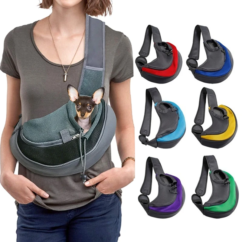 Pet Puppy Carrier  Outdoor Travel Dog Shoulder Bag Mesh Oxford Single Comfort Sling Handbag Tote Pouch