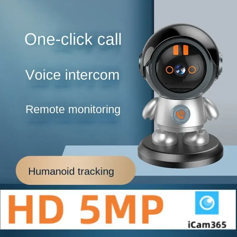 

5MP Robot PTZ Wifi IP Camera Human Tracking One Click Call Indoor Baby Monitor Security CCTV Surveillance Camera iCam365