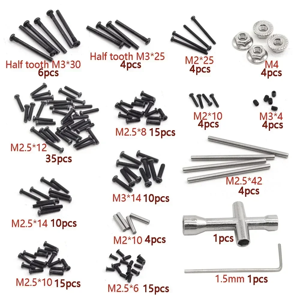 For Hyper Go MJX 1/16 16207 16208-09-10 H16 H16BM RC Car Spare Parts Remote Control Car Modification Screw Tool Accessories Box