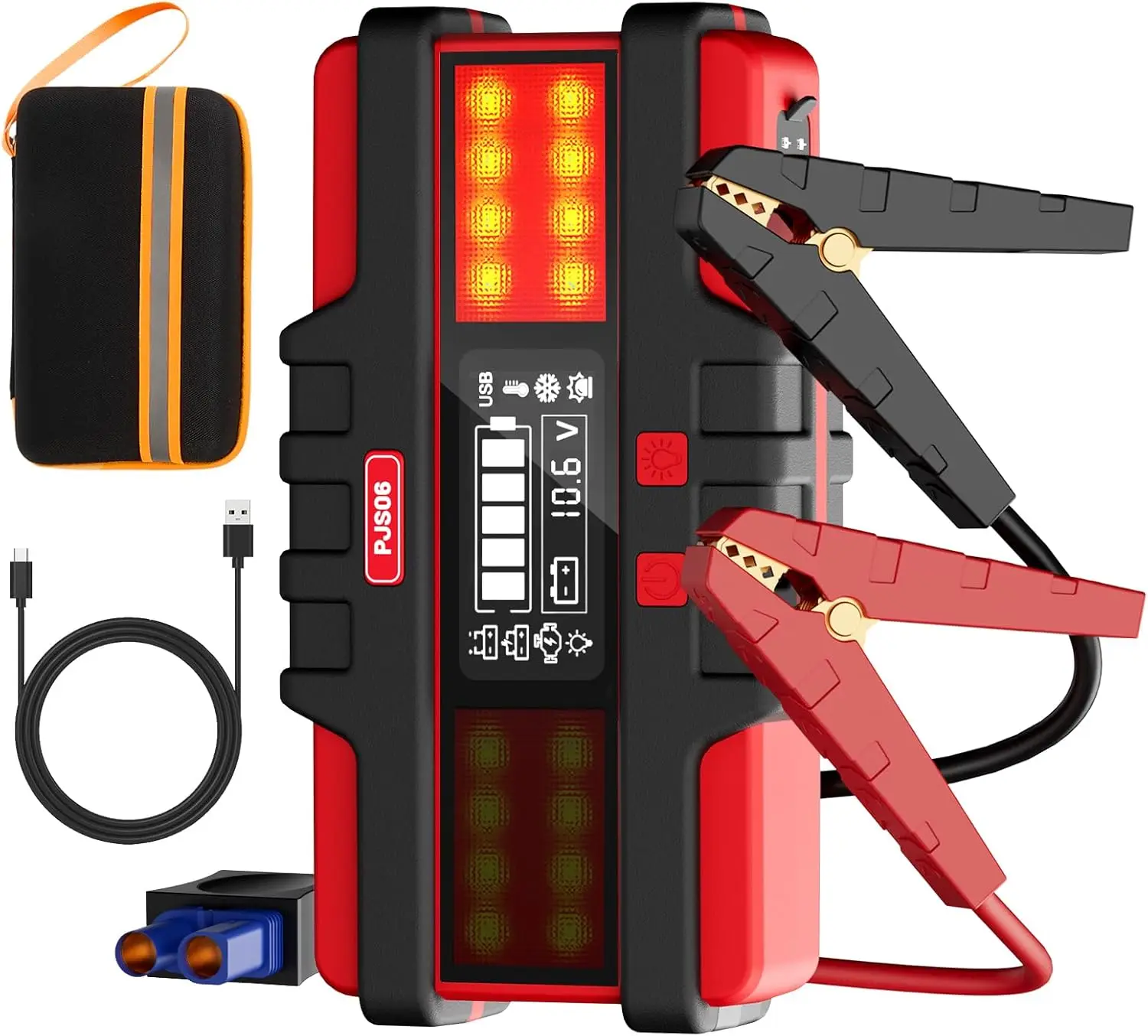 

Portable Car Jump Starter, 2500A Peak, 12V with Voltage Detection & Protection for Gas/Diesel Engines Up to 8.0L