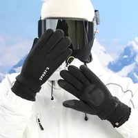 1 pair Thermal Winter Warm Windproof Waterproof Skiing Cycling Gloves With Touchscreen Fingers for Men Women cold Weather Black