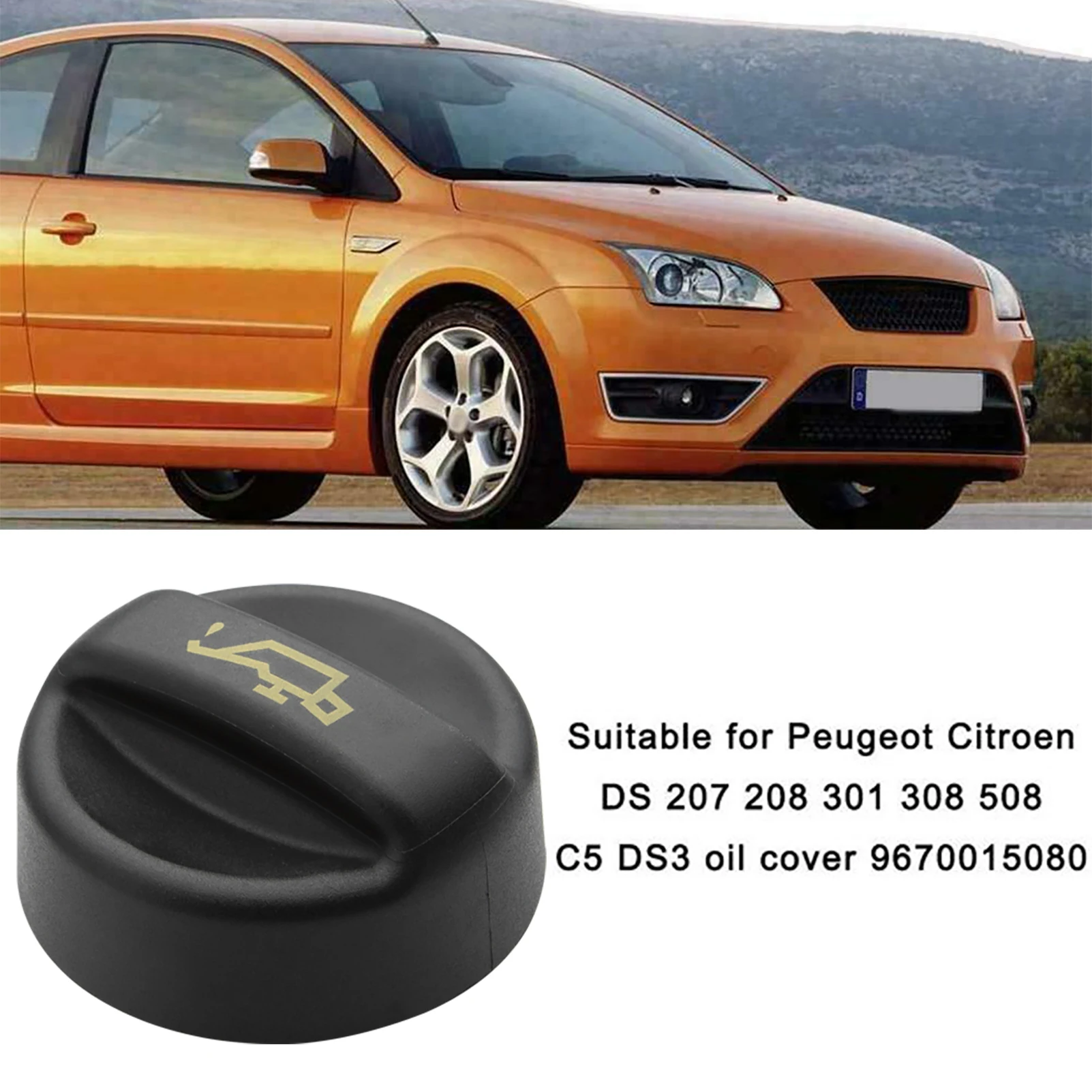 OIL FILLER CAP 9670015080 1180S5 FOR PEUGEOT 207 208 301 308 508 2008 3008 5008