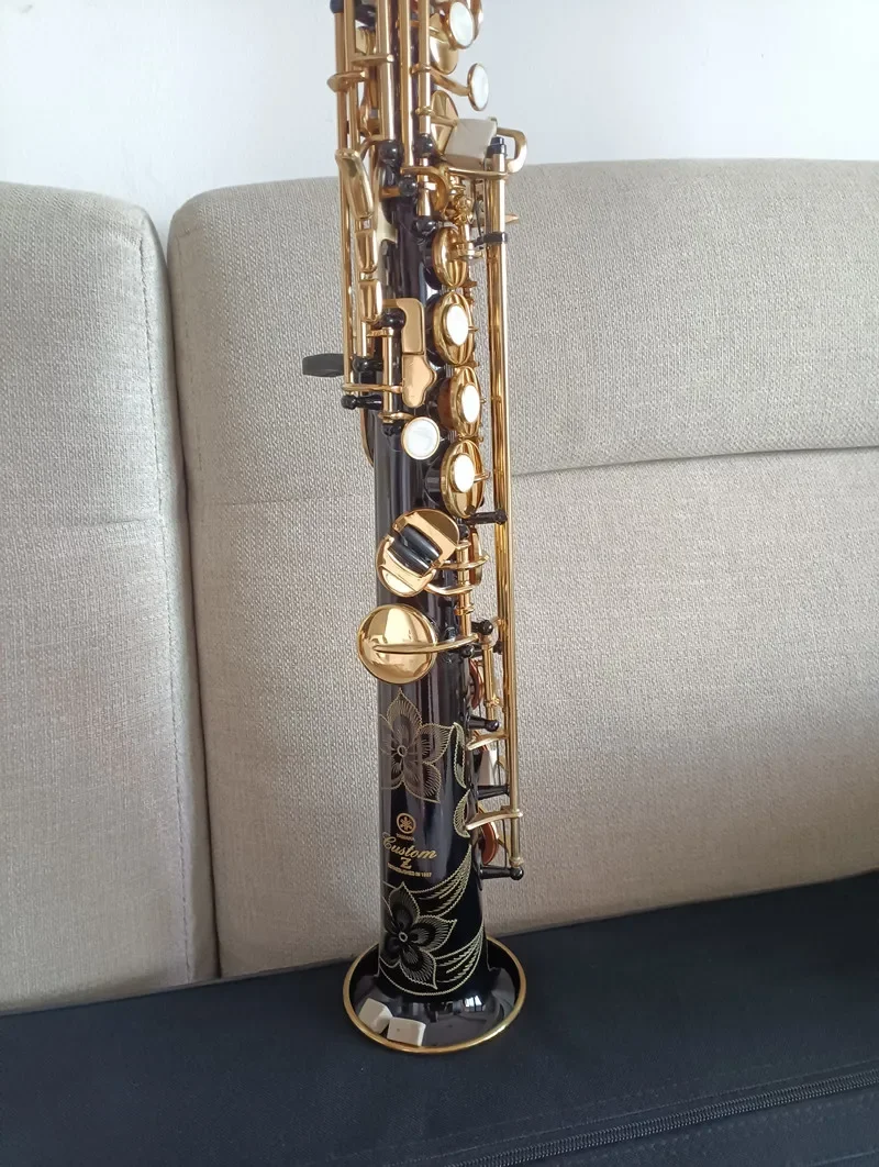 Japan 82z Original 1 :1 key type Soprano Black Saxophone 82 lacquered gold key Bb Soprano Sax woodwind instrumen with case