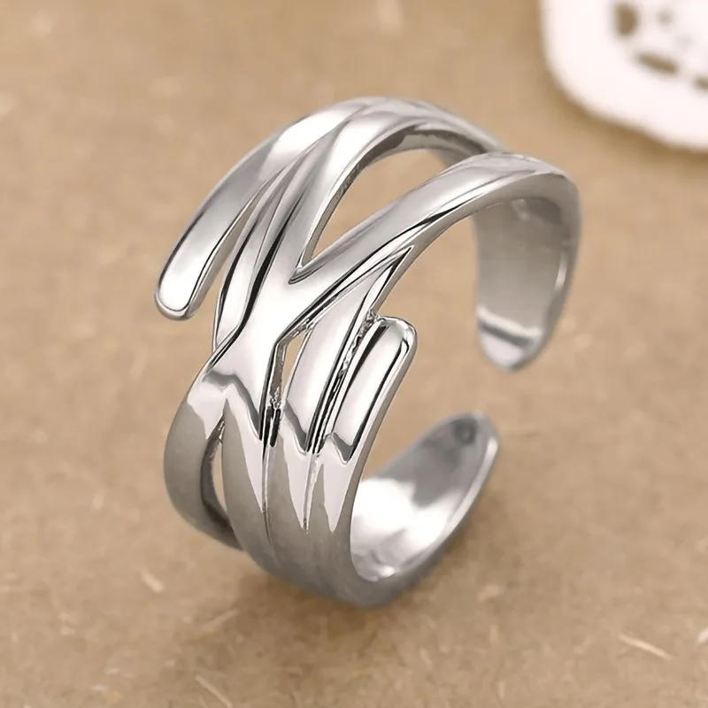 

Vintage cross-opening adjustable ring, fashion ins trend women's ring