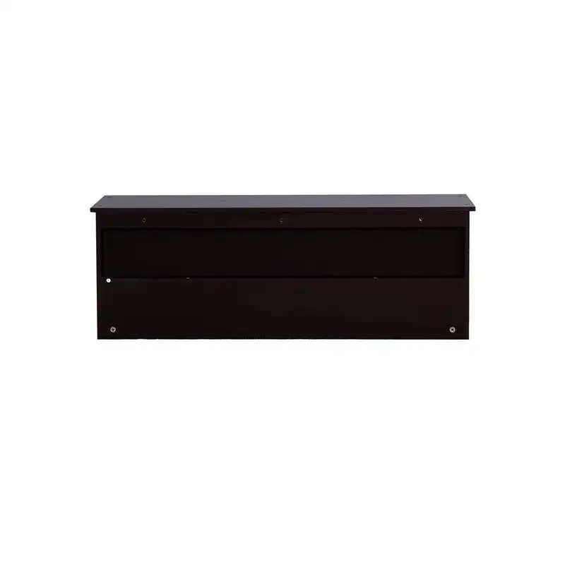 ราวแขวนเสื้อผ้าติดผนังแบบเอสเพรสโซพร้อมตะขอคู่ 4 อันและชั้นวางของไม้สำหรับห้องนั่งเล่น