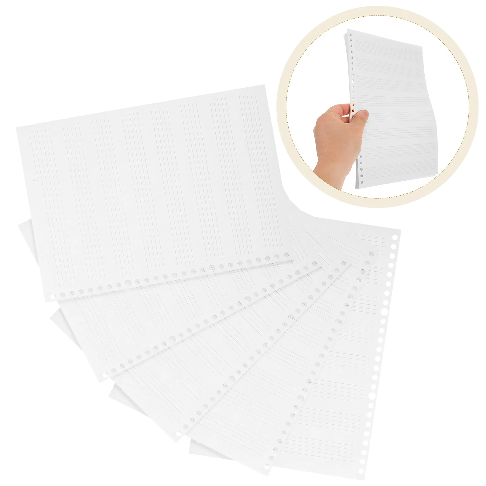 

2 Books Musical Score Loose Leaf Paper Loose-leaf Manuscript Filler for Blank Staff Notebook Refill Pupils