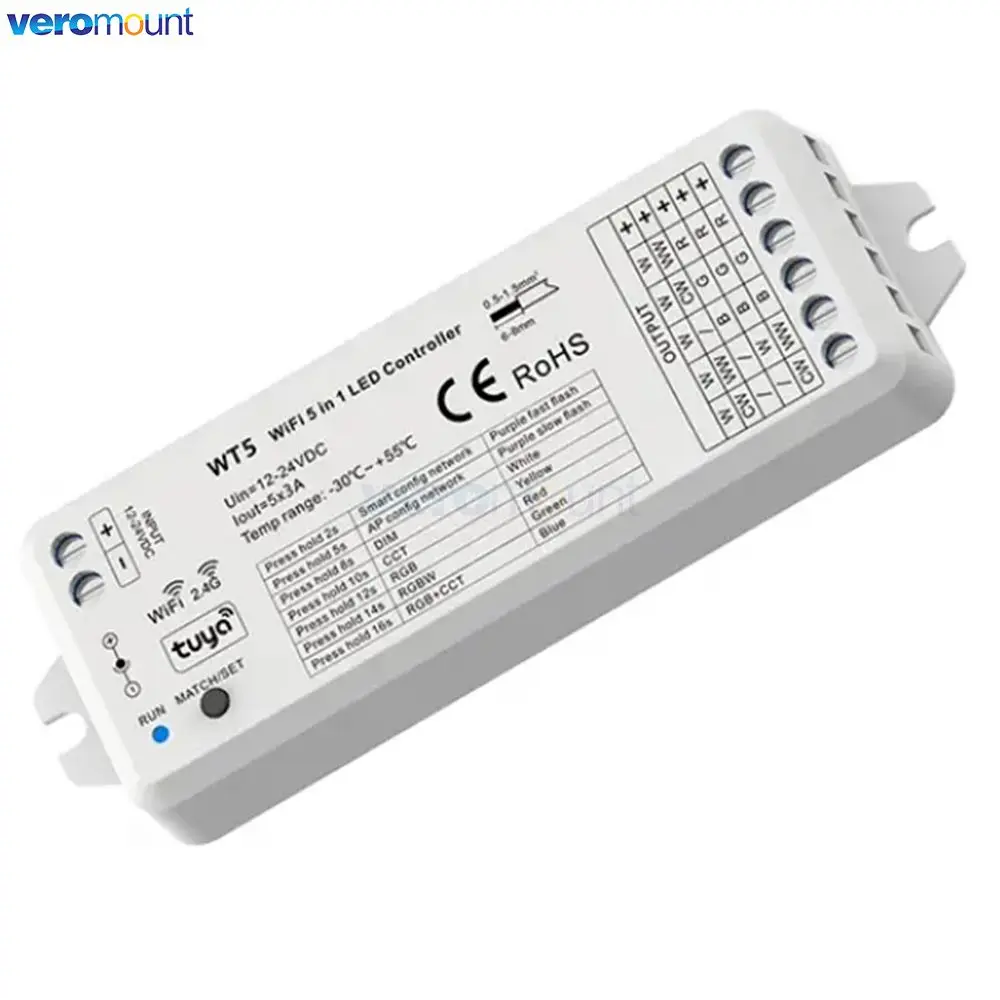 Skydance WT-SPI Tuya WiFi 2.4G RF Wireless Remopte RGB/RGBW Pixel IC SPI LED Controller dla DC 5-24V WS2812B WS2811 Pixel Strip