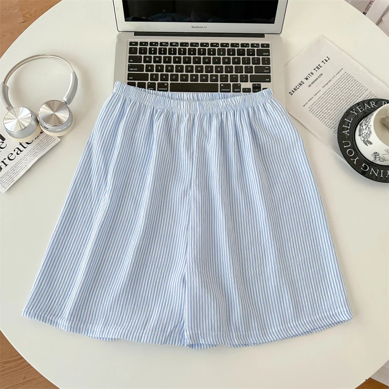 

Korean Sle Blue Striped Ruffle Vest Spwear Women's Summer New Strap orts Home Clothes Set Sexy Pure Desire Sle Cloud...