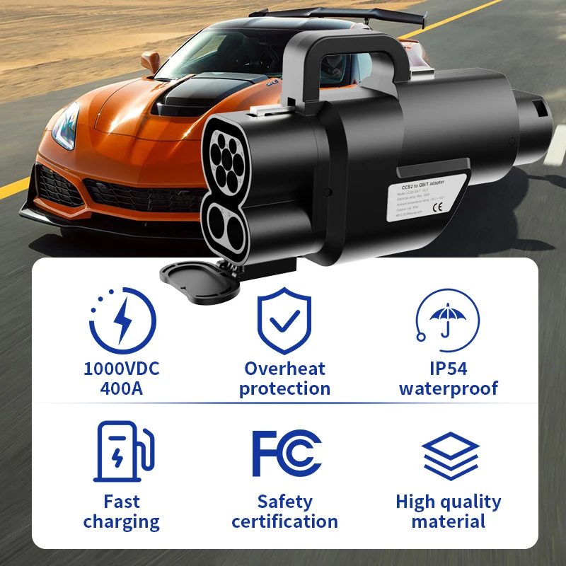 CCS2 to GBT Adapter 400A IP54 EV Charger High-Current Fast Charging Connector for New Energy Vehicles Portable Charger  171.45mm