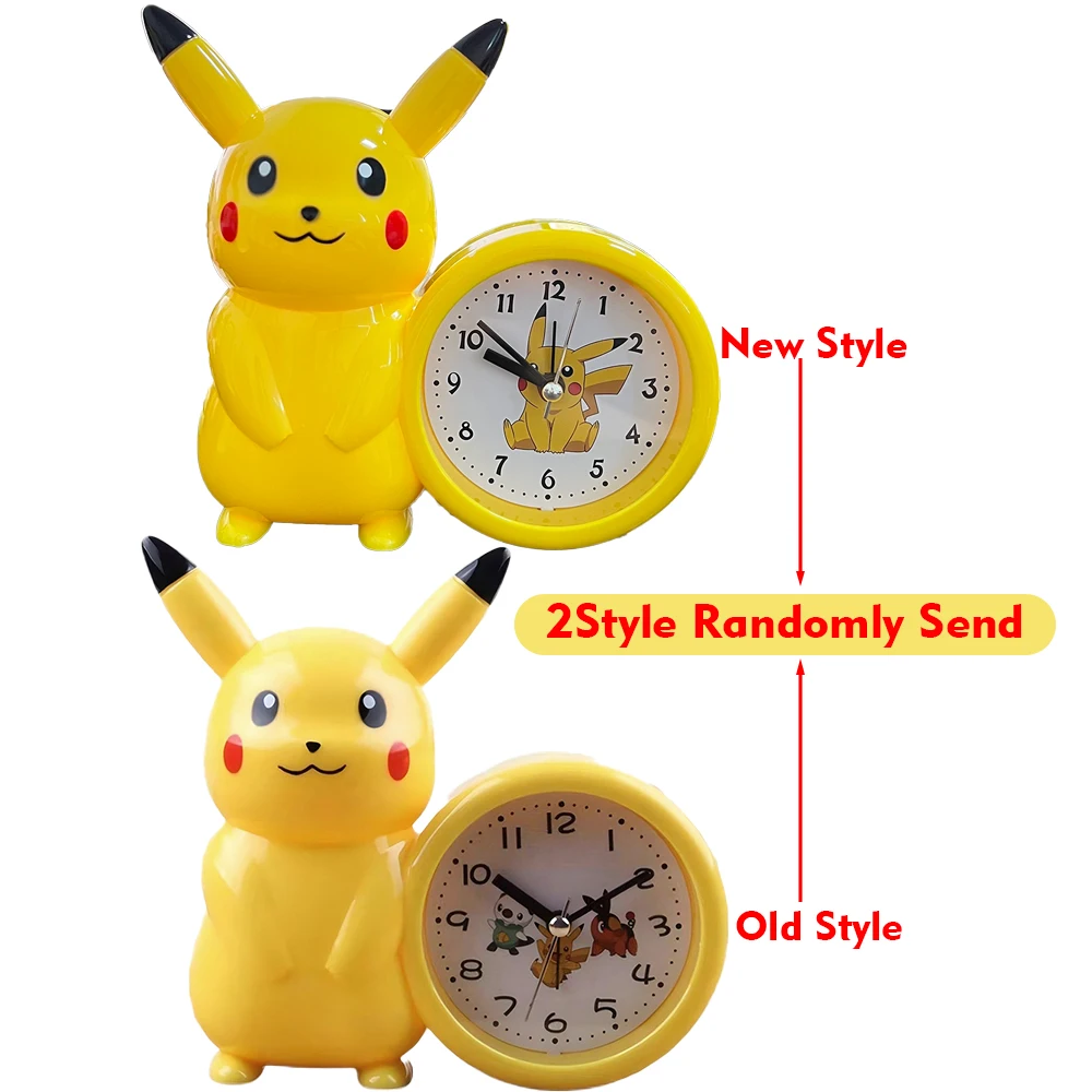 Anime Pokemon Pikachu Figures Clock Catoon Kawaii Model Action Decoration Toy Children Alarm Pointer Watch Student Kids Gift