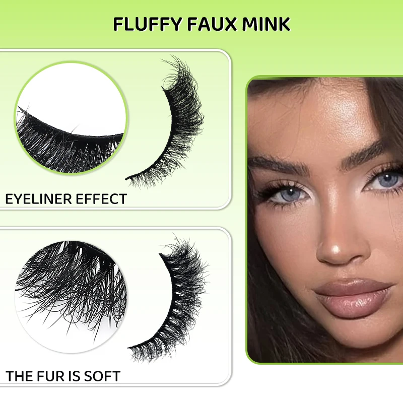 DINGSEN 7 Paar falsche Wimpern, Katzenaugen-Wimpern, Manga-Wimpern, künstliche Nerz-Wimpern, natürliche, lange, geflügelte End-Augen-längige Wimpern – Detail 7