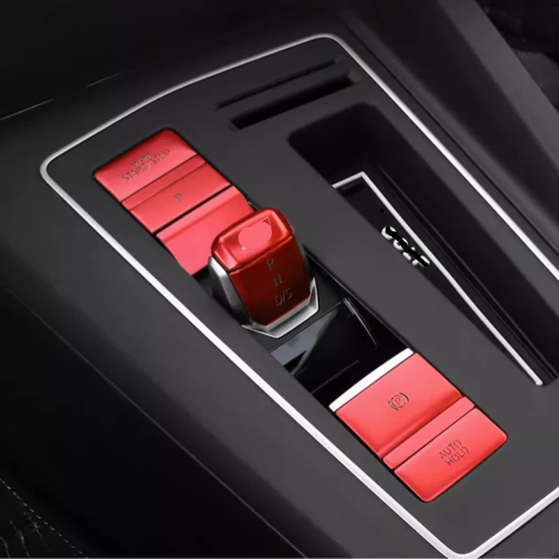 9 قطعة سيارة الداخلية فرملة اليد والعتاد التحول المقبض وقوف السيارات الفرامل P التبديل زر ملصق ل VW Golf 8 MK8 GTE GTD GTI R-line 2020-2021