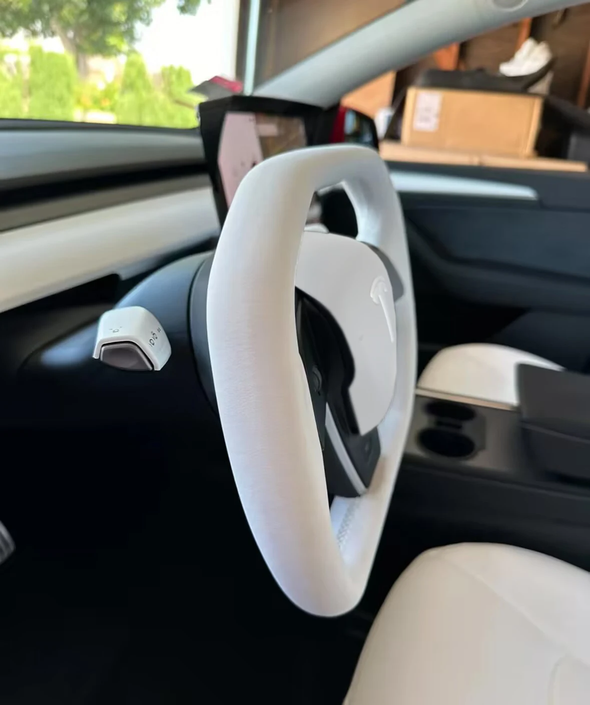 Ultima maniglia del giogo Cybertruck per Tesla Model Y 3 volante esagonale riscaldante personalizzato in pelle da corsa modello personalizzato Y