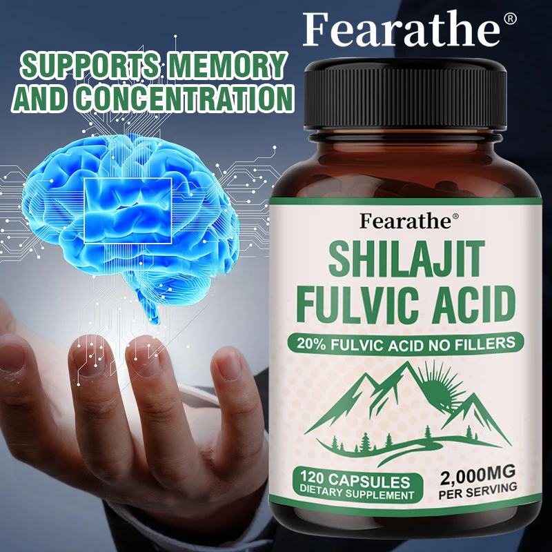 Shilajit Fulvic Acid 20% Fulvic Acid Capsules - Enhances Memory, Brain Function, Immunity, Healthy Aging