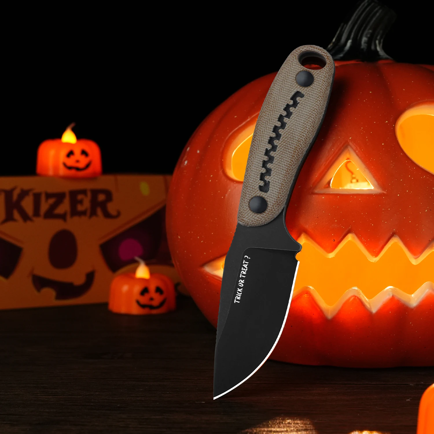 Kizer Fixed Blade Knife Hare 1077HW1 Micarta&G10 Handle with Nitro V Steel Blade Fixed Knives for Hunting