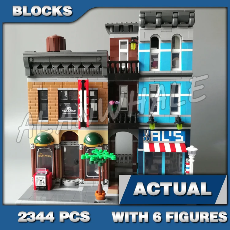 2344pcs creative Expert Modular Street View Detective Office Barbershop 15011 Building Block Sets Compatible With Model