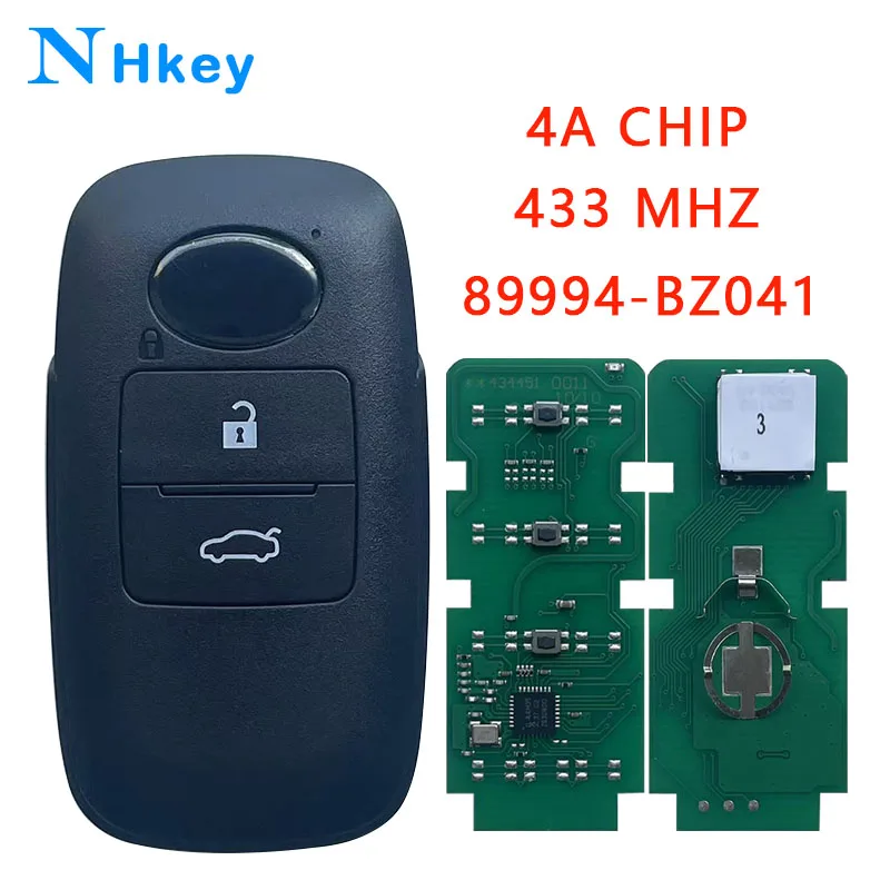 

NH key P/N:89994-BZ041 433MHz 4A Chip 3 Buttons Remote Key Keyless Go Fob For Toyota Raize Rocky Remote Car Key