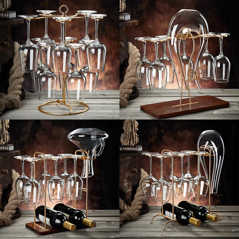 Red wine glass holder upside down goblet hanging household decorative ornament red wine cabinet display stand creative red wine