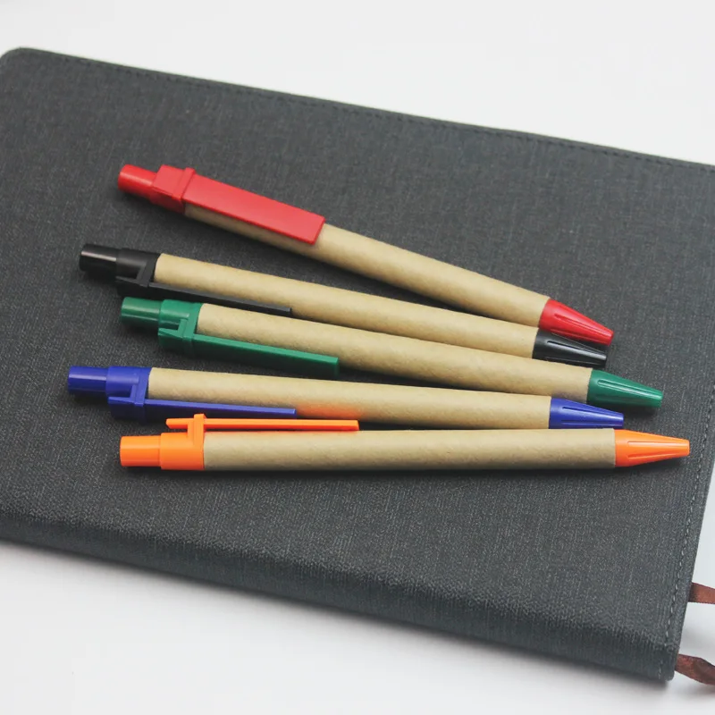 Imagem -05 - Eco-friendly Caneta Esferográfica Eco Reciclado Paper Ball Pen Material Escolar 50 Pcs