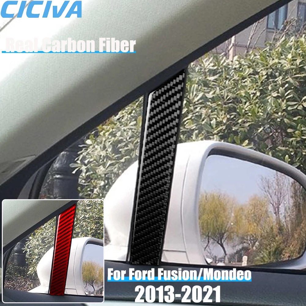 

Real Carbon Fiber Car Accessories A- pillar Strips Decorative Trim Cover Soft Sticker For Ford Fusion/Mondeo 4th Gen 2013-2021
