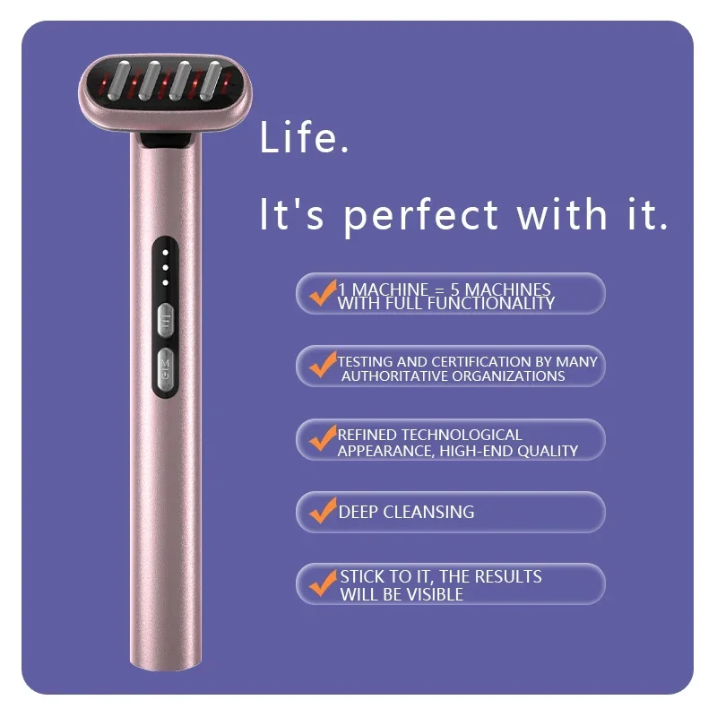 EMS 3 Level Intensity Eye Beauty Device Red and Blue Light Microcurrent Handheld Eye Beauty Device Anti-Aging Heat Therapy Tools