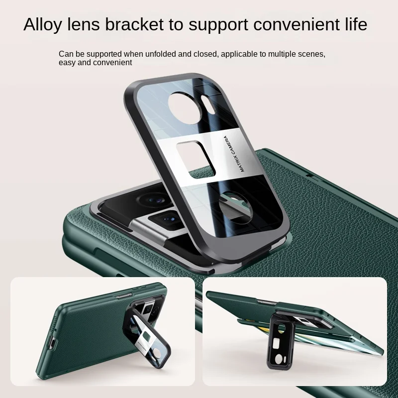 Luxury High End Glass Film Hinge HD screen Protector Back Cover For Honor Magic Vs3 Metal Camera bracket Shockproof Phone Case