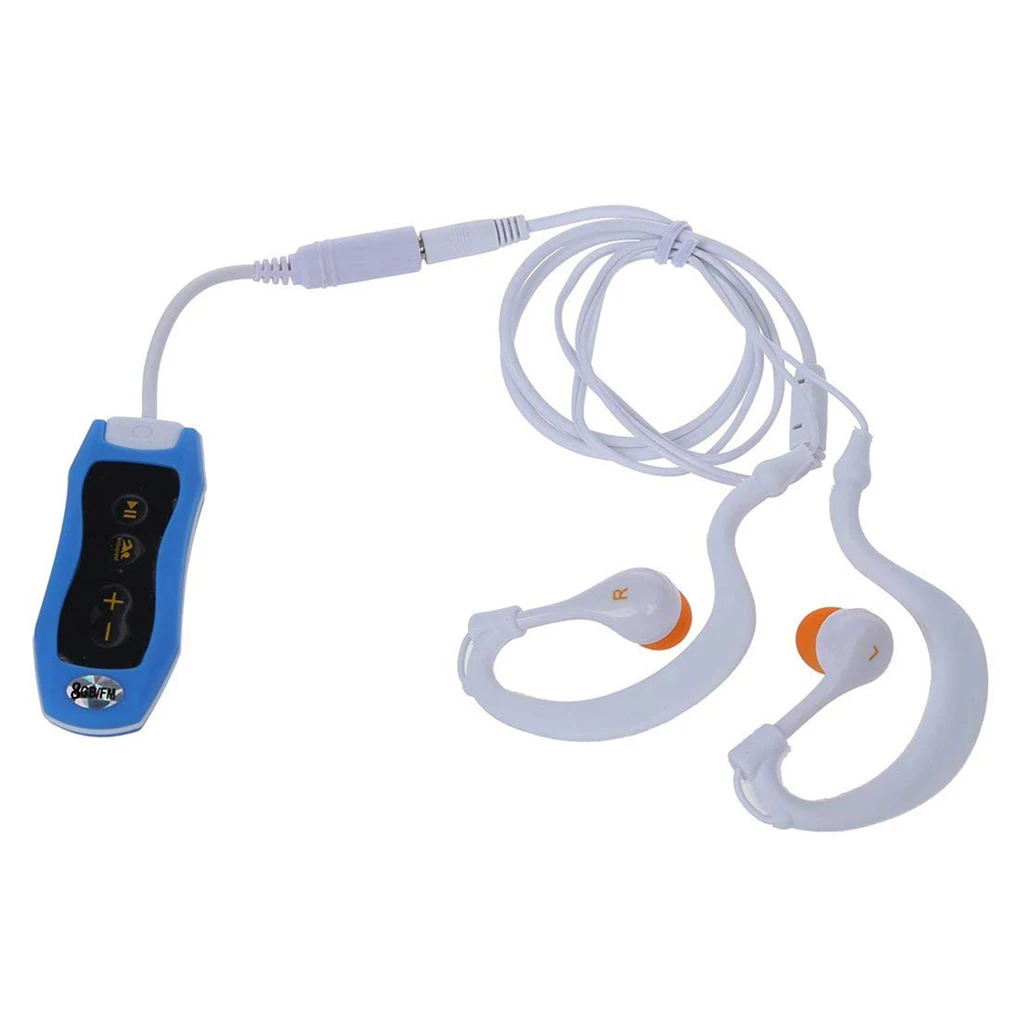 Mini MP3 Music Player Headphone IPX8 Waterproof Stereo Sound Radio with Vedio 4G/8G Sports Running Swimming Electronic