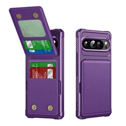 Magnetic Vertical Cards Solt Wallet Leather Case For Google Pixel 9 Pro XL 8 8A 7 7A Anti- Fall Bag Pocket Ultra Thin Cover