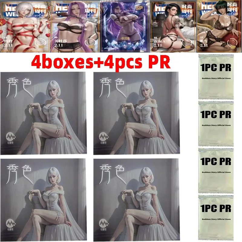 

2023 Wholesales 4boxes Goddess Story Collection Cards Sexy Girl Booster Box Tcg Cards Anime Trading Card Birthday Gift