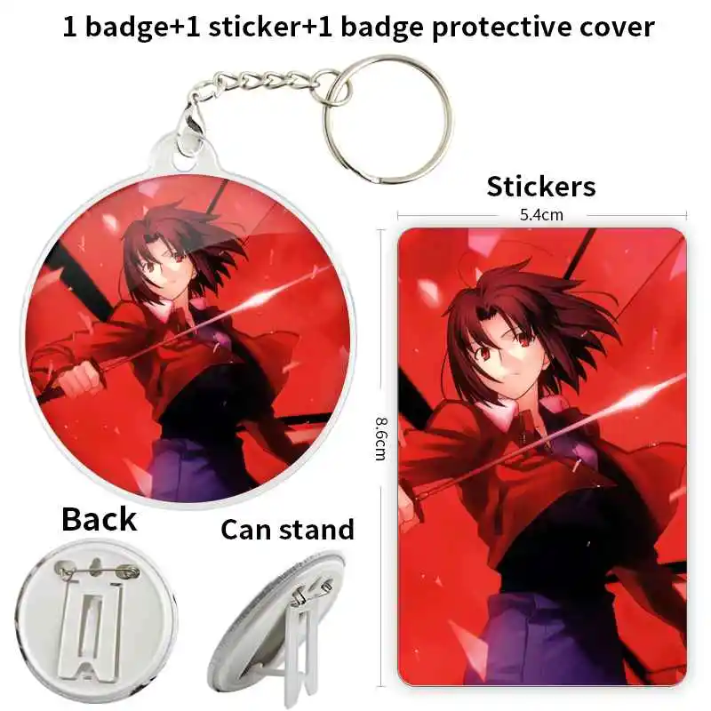 Ryougi Shiki Anime Character Badge Brooch anchor Peripherals Pin Children's gift Fandom ClothesCute Clothes Lover 75mm Cartoon