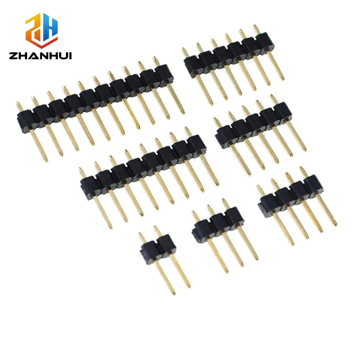 20Pcs 2.54mm Single Row Gold Plated Male Pin Header 1x2-40P Breakaway DIP Strip Connector for Arduino PCB Prototyping