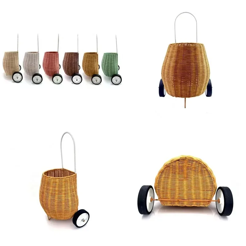 Factory custom round plastic storage basket outdoor travel environmental protection handmade children's supermarket