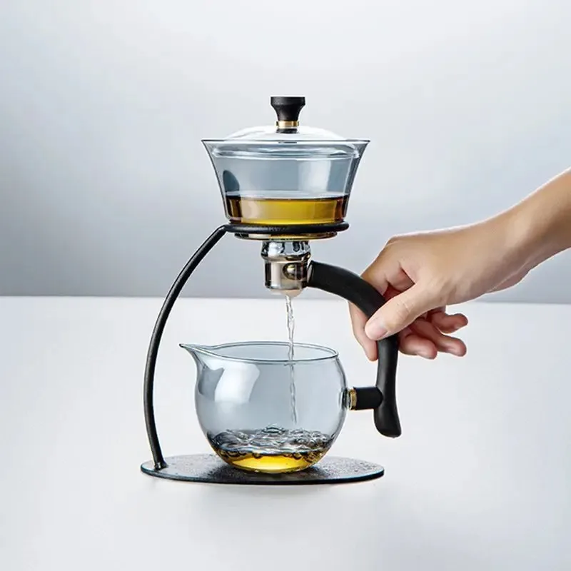 

High Temperature Resistant Glass Fully Automatic Tea Set for Lazy People, Household Magnetic Suction Teapot