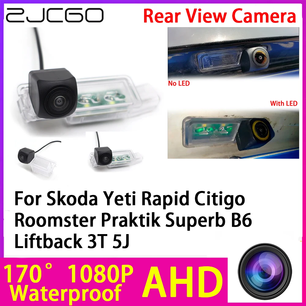 

ZJCGO AHD 1080P Reverse Rear View Camera Night Vision for Skoda Yeti Rapid Citigo Roomster Praktik Superb B6 Liftback 3T 5J