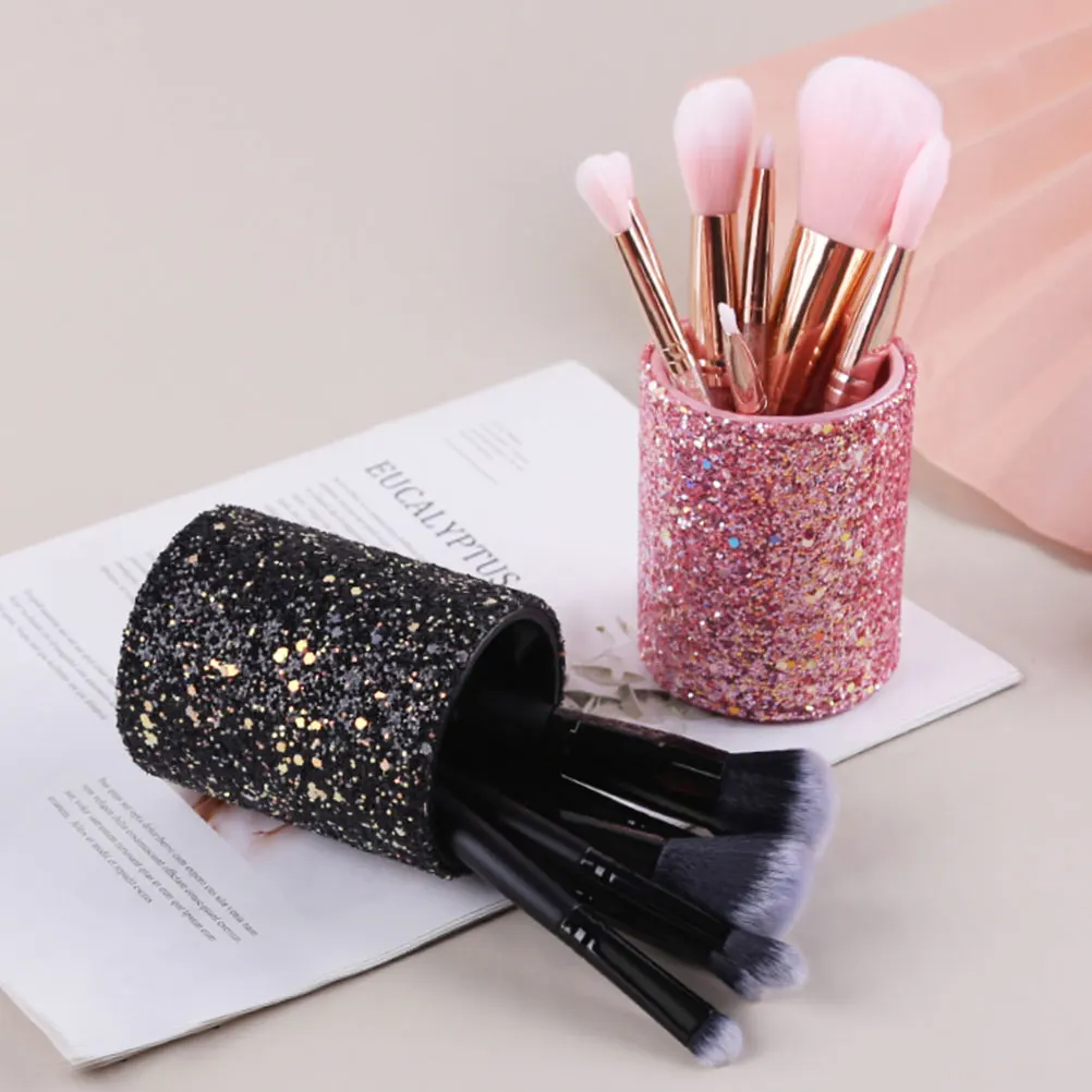 化粧ブラシオーガナイザー収納バケツピンクペンホルダーデスクトップオーガナイザー化粧品アイライナーペンシル学生用品ホーム