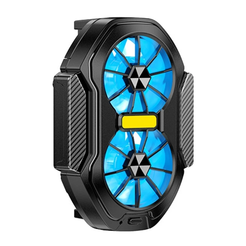 Y1UB Double Fan Mobile Cooling For Phones Gaming Outdoor Vlog, Live Streaming, Game