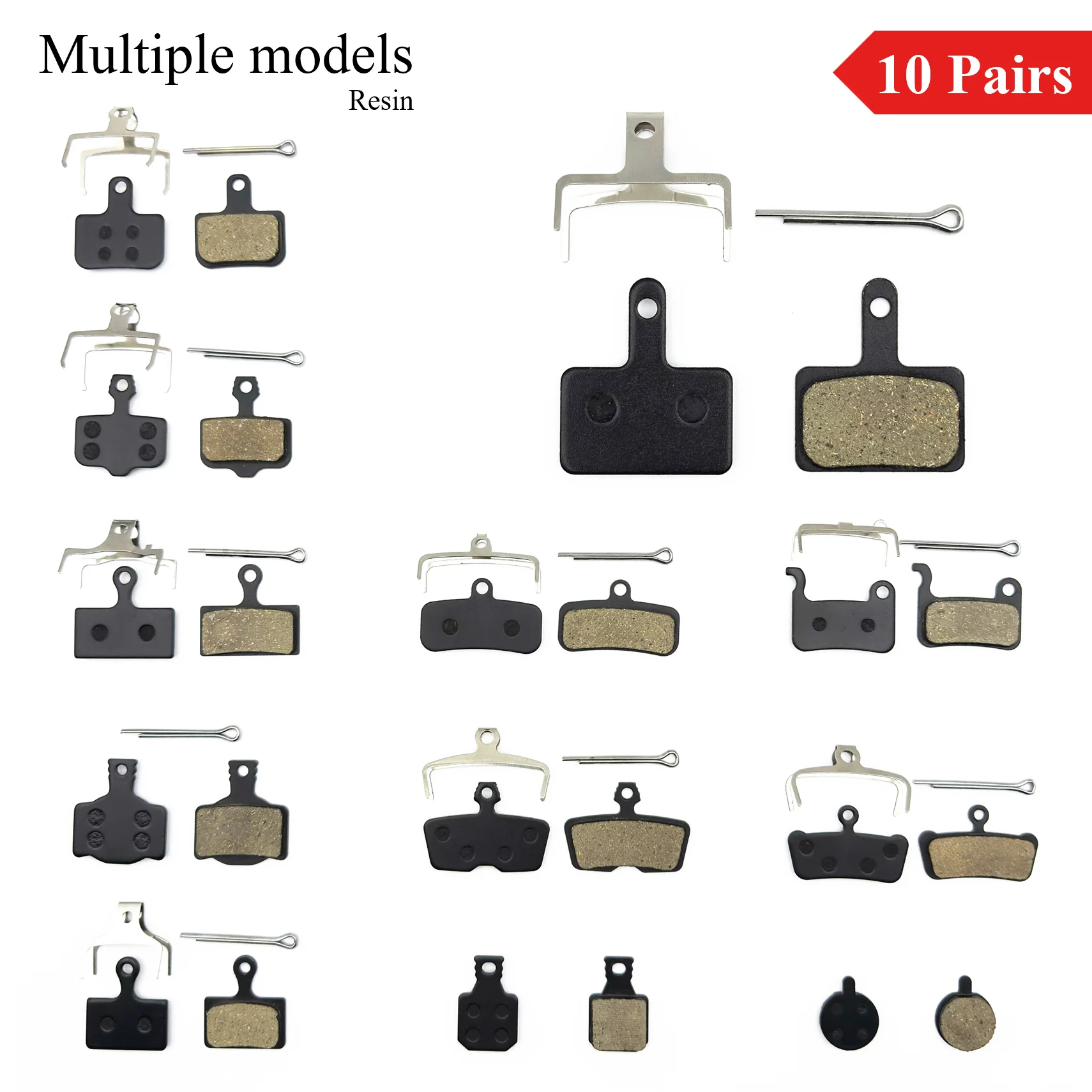 10 Pairs Multiple Models Bike Resin Disc Brake Pads MTB/Road/E-Scooters for Shimano XTR Deore Sram Level Code Guide Magura view 5