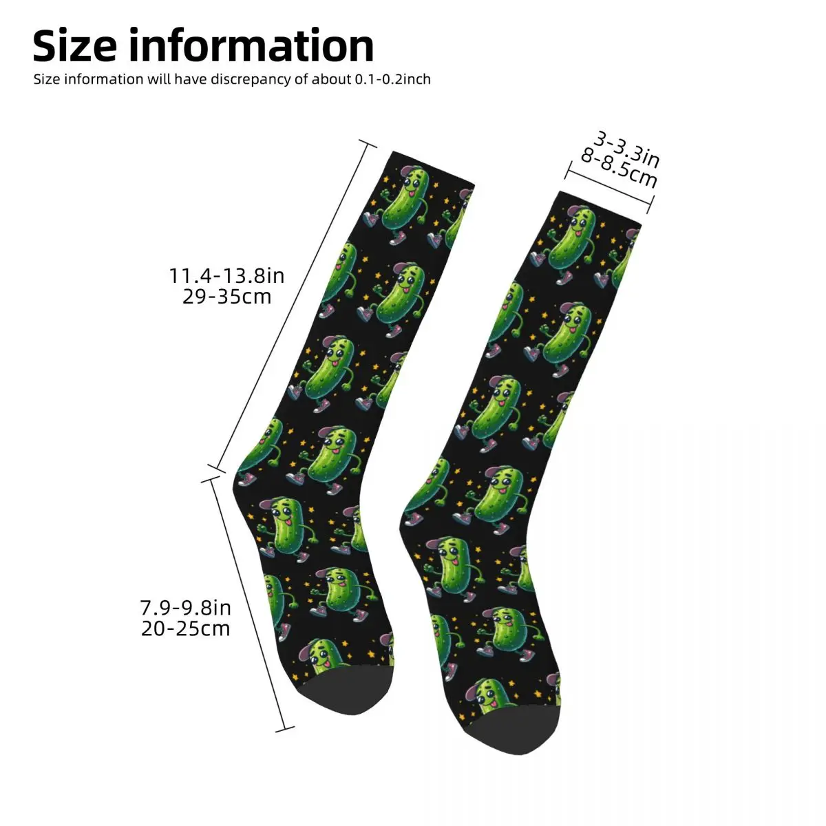 Pickle Dance Gherkin Pattern Socks Harajuku High Quality Stockings All Season Long Socks Accessories for Unisex Christmas Gifts