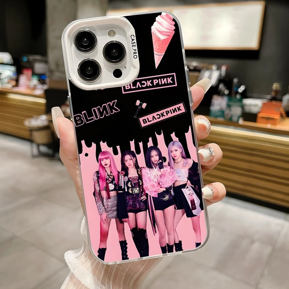 Kpop-BLACKPINKs-Girls  Phone Case Black White Cool for IPhone 16 15 14 13 12 Pro Max 11 2024 Fashion couple