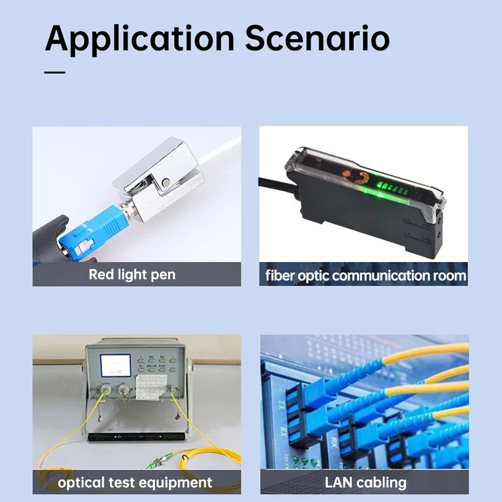 Natalink SC Square Shape Bare Fiber Optic Adapter FTTH Fiber Connector for Red Light Pen Optical Power Meter OTDR Coupler