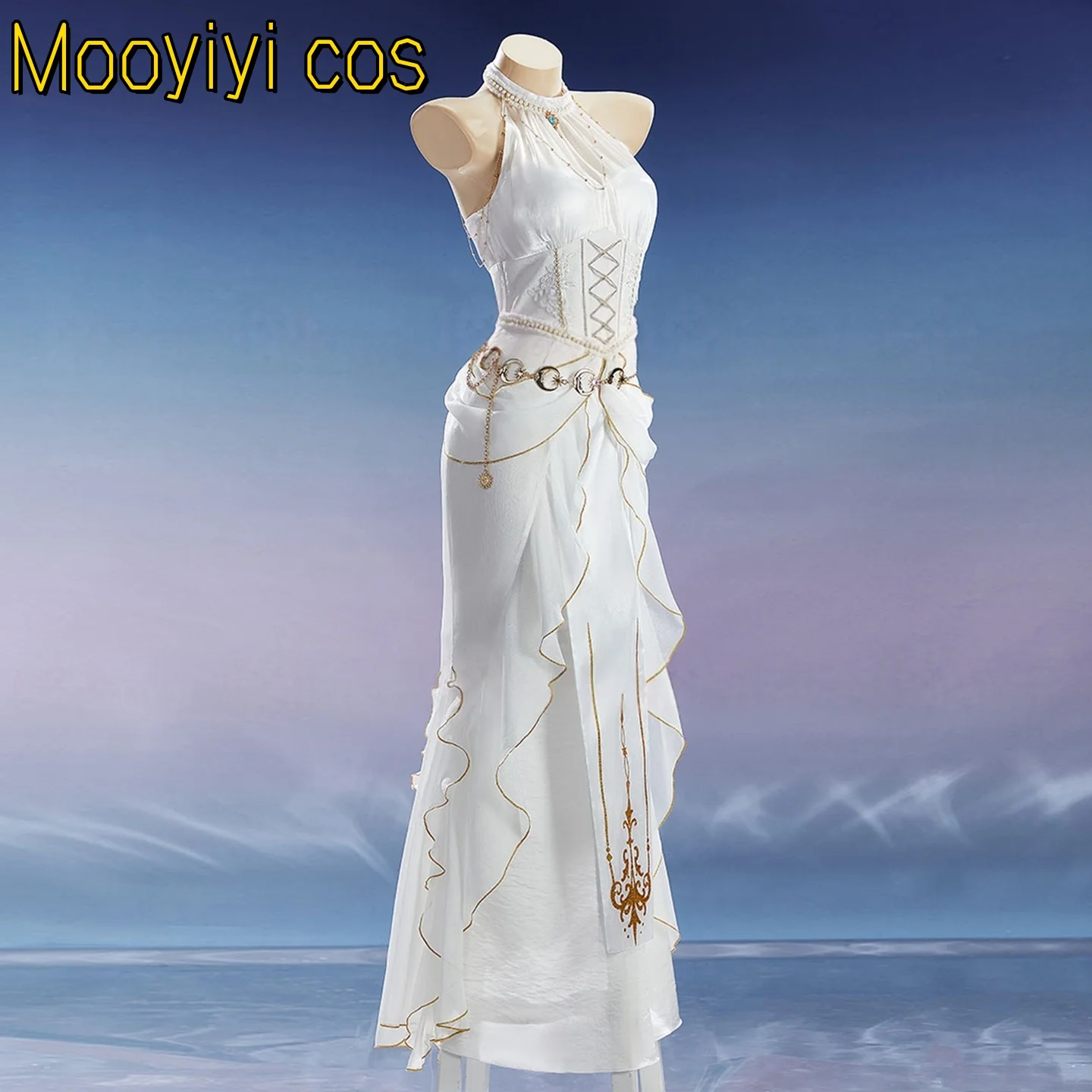 Hot New Mooyiyi cos Frieren Costume Cosplay Halloween Natale Giochi di ruolo Festa Comic S-XL Anime Abito da dea bianca