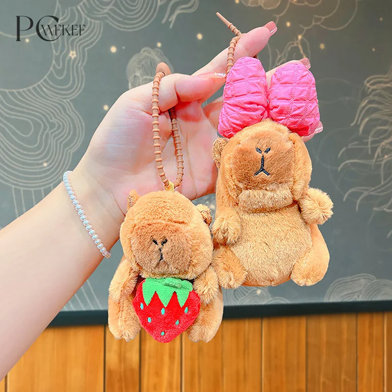 Cute Cartoon Capybara Pendant Plush Toy Doll Bag Hanging Ornaments Car Pendant Toy