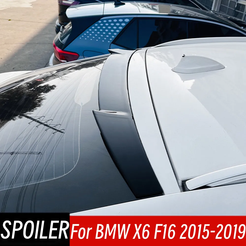 

For BMW X6 F16 2015 2016 2017 2018 2019 Rear Roof Window Trunk Lid Spoiler Wings Car Black Carbon Exterior Tuning Accessories