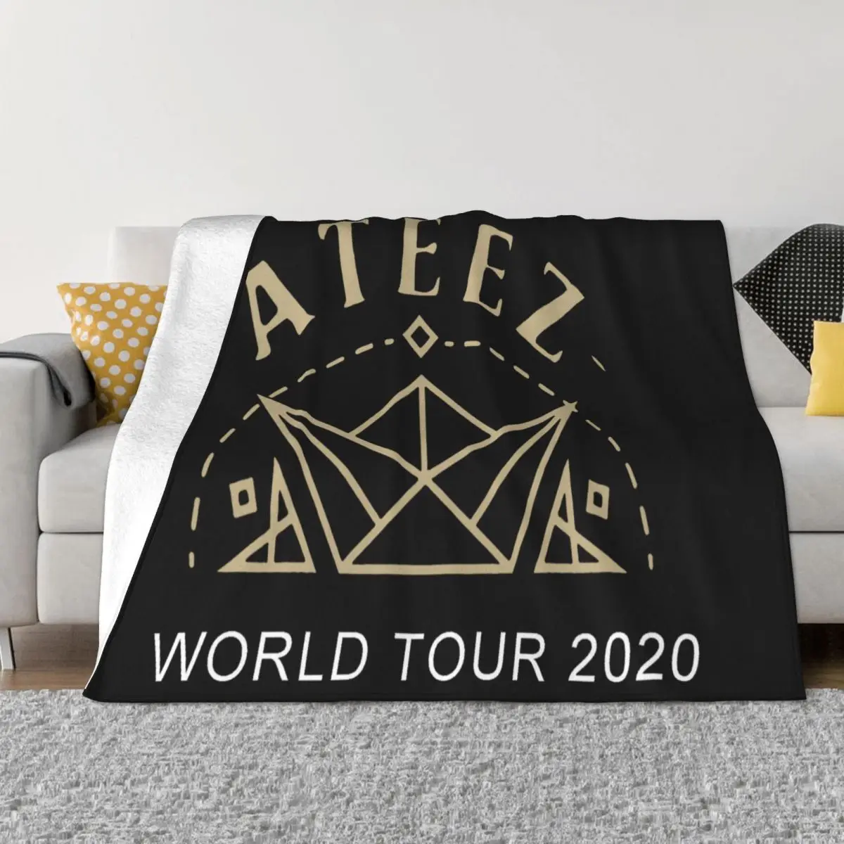 Ateez 2020 World Tour Kpop Ateez Concer Ateez Kpop Atmungsaktives S'5Xl Headband Sc Throw Blanket