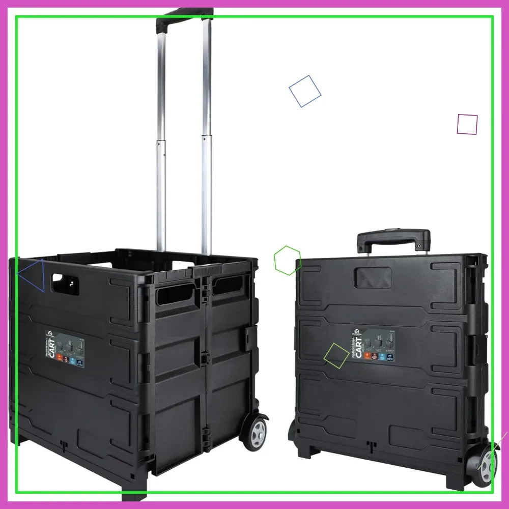 عربة أدوات محمولة قابلة للطي بمقبض تلسكوبي، 80 رطل. السعة، تخزين مدمج لموقع العمل والاستخدام المنزلي #1