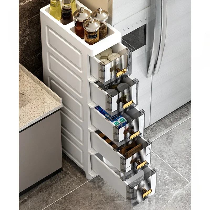 Plastic Bathroom Cabinet for Toilet Drawer-type Waterproof Storage Luxury Household for Laundry Room